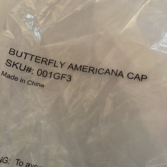 Hat Jean with American flag butterfly design - Picture 3 of 4